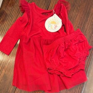 Little Sleepies Red Kids Dress Set